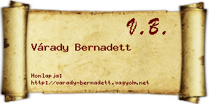 Várady Bernadett névjegykártya